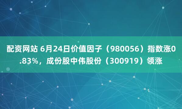 配资网站 6月24日价值因子（980056）指数涨0.83%，成份股中伟股份（300919）领涨