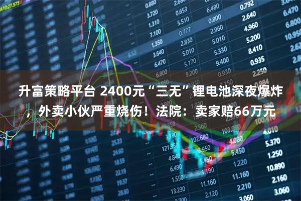 升富策略平台 2400元“三无”锂电池深夜爆炸，外卖小伙严重烧伤！法院：卖家赔66万元